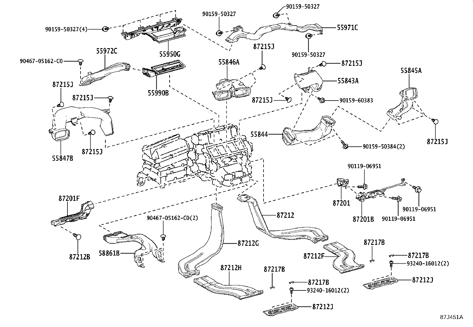 55844-62030 DUCT, HEATER TO REGISTER, NO.2 product image