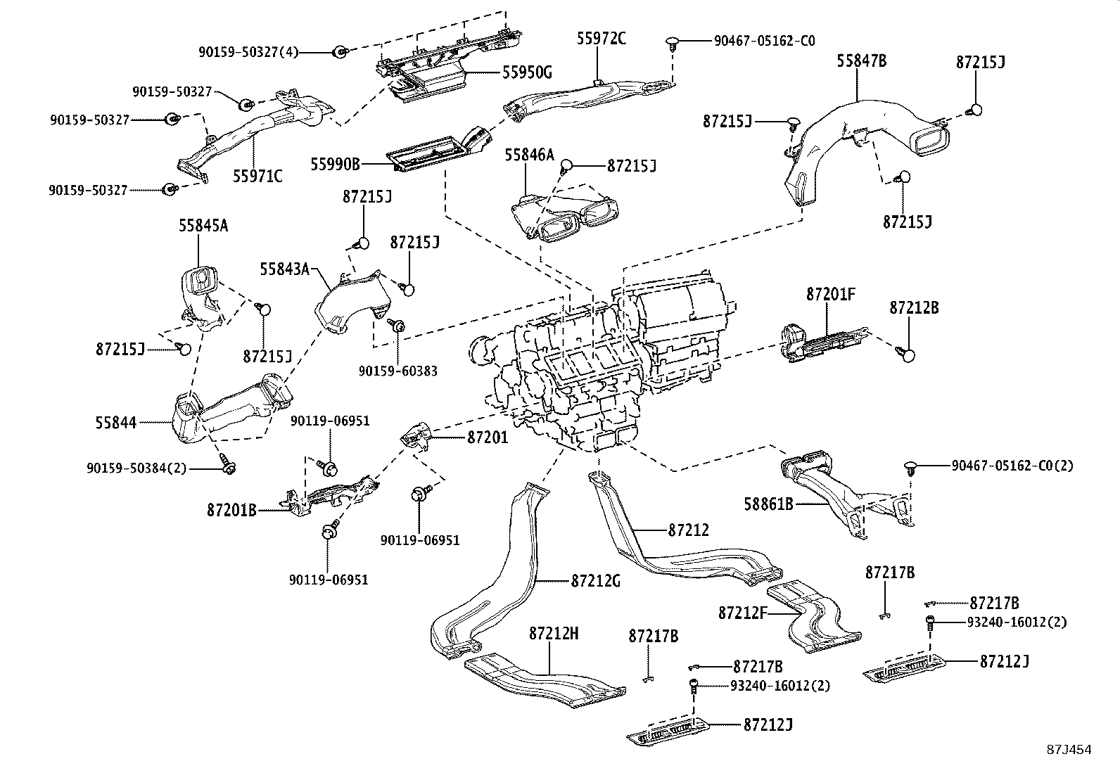 55844-62030 DUCT, HEATER TO REGISTER, NO.2 product image