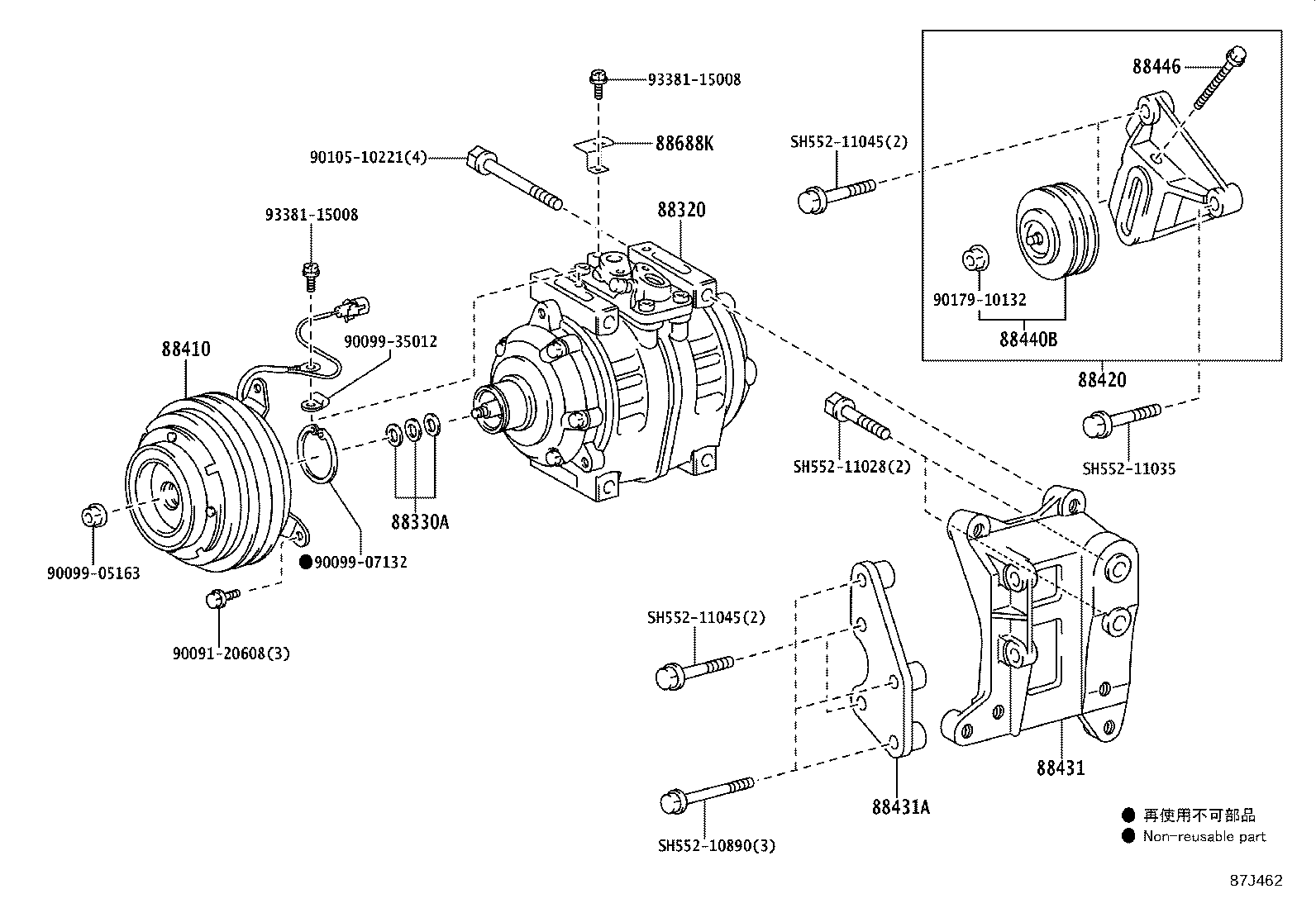 12502-78010 BRACKET, COMPRESSOR MOUNTING, NO.2 product image