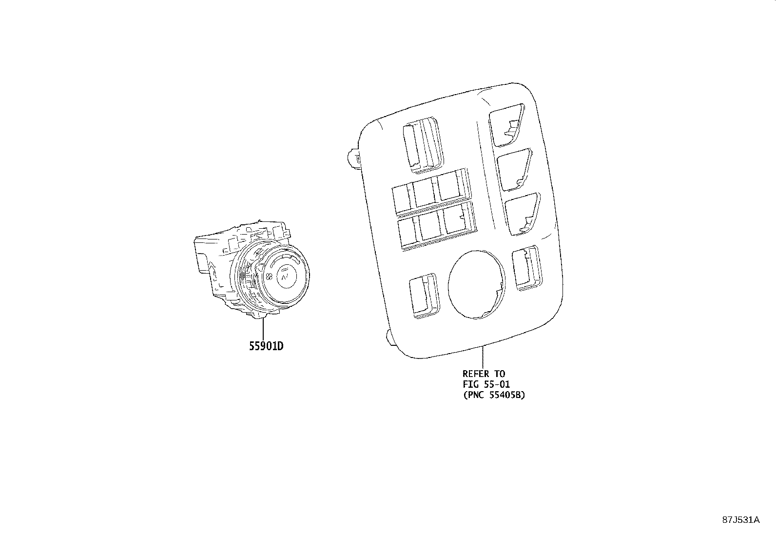 55902-55010 CONTROL SUB-ASSY, HEATER, NO.1 product image
