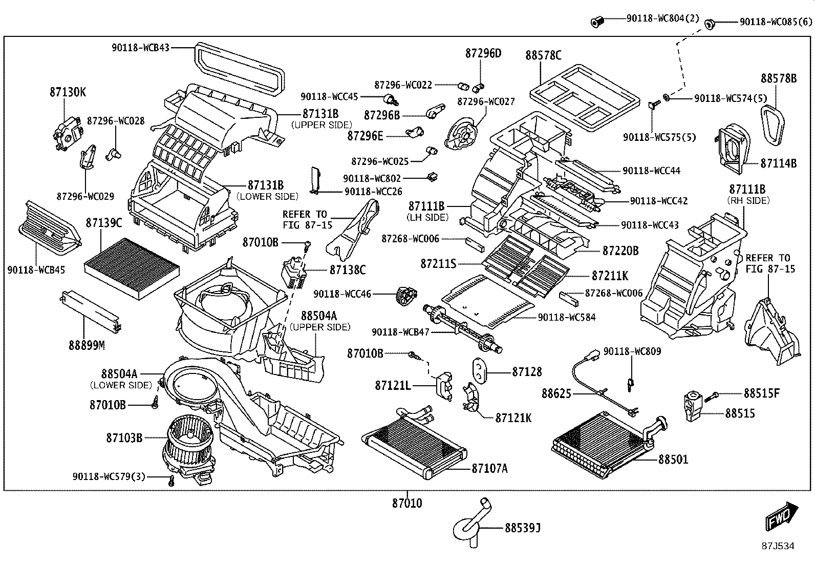 87131-WC002 CASE, HEATER BLOWER product image
