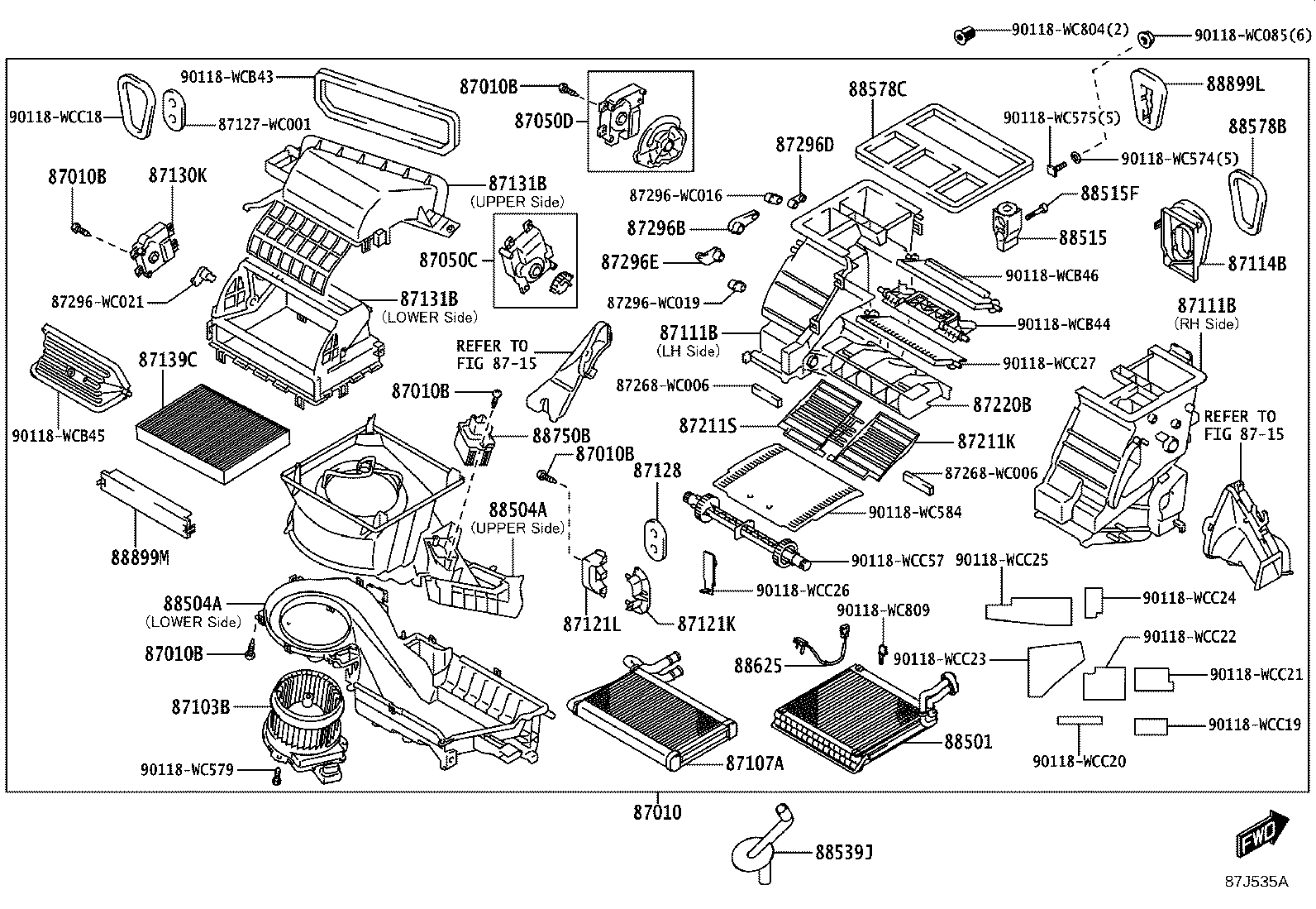 87131-WC002 CASE, HEATER BLOWER product image