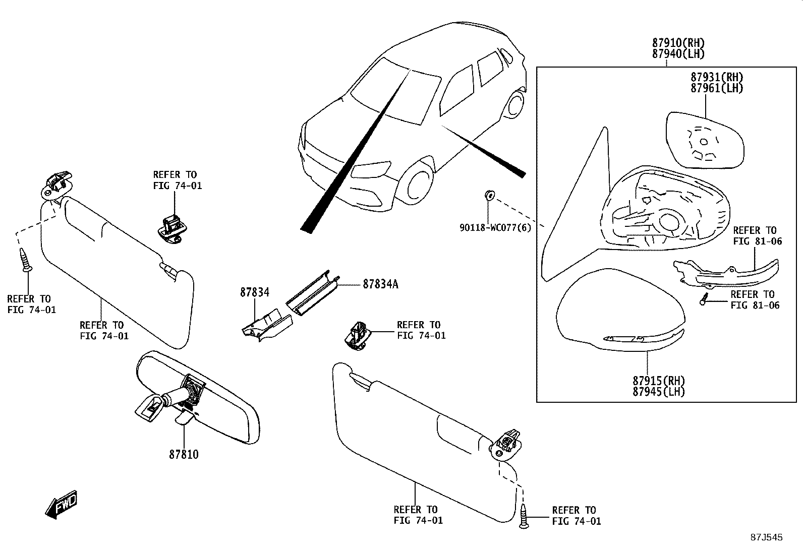 87915-WC024 COVER, OUTER MIRROR, RH product image