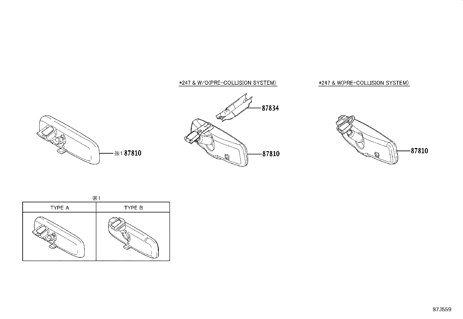87810-0WW41 MIRROR ASSY, INNER REAR VIEW product image