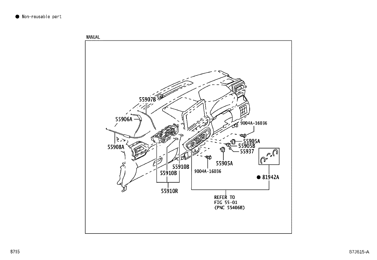 Toyota 55086-BZ340 DUCT SUB-ASSY, HEATER TO REGISTER, CENTER