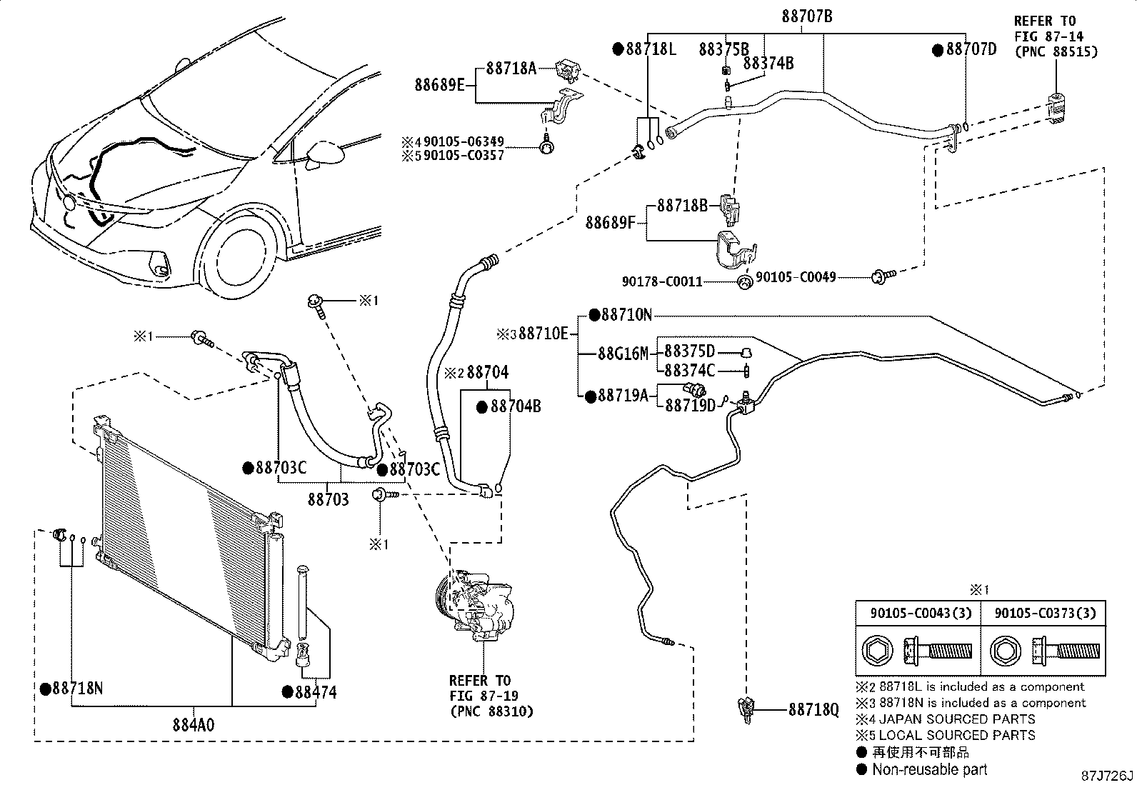 88719-07010 SENSOR, AIRCONDITIONER PRESSURE product image