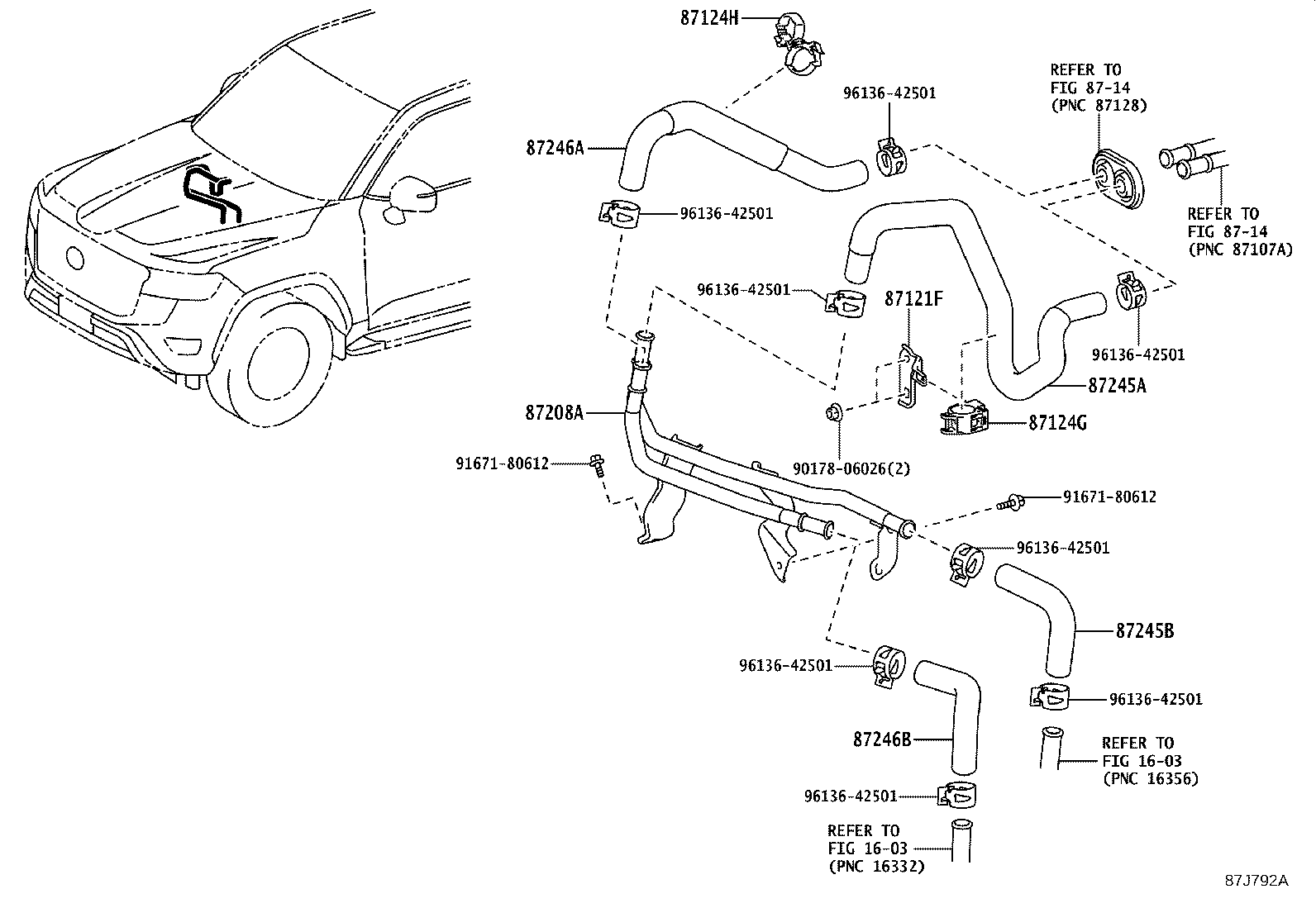 87245-60R60 HOSE, HEATER WATER, OUTLET A product image