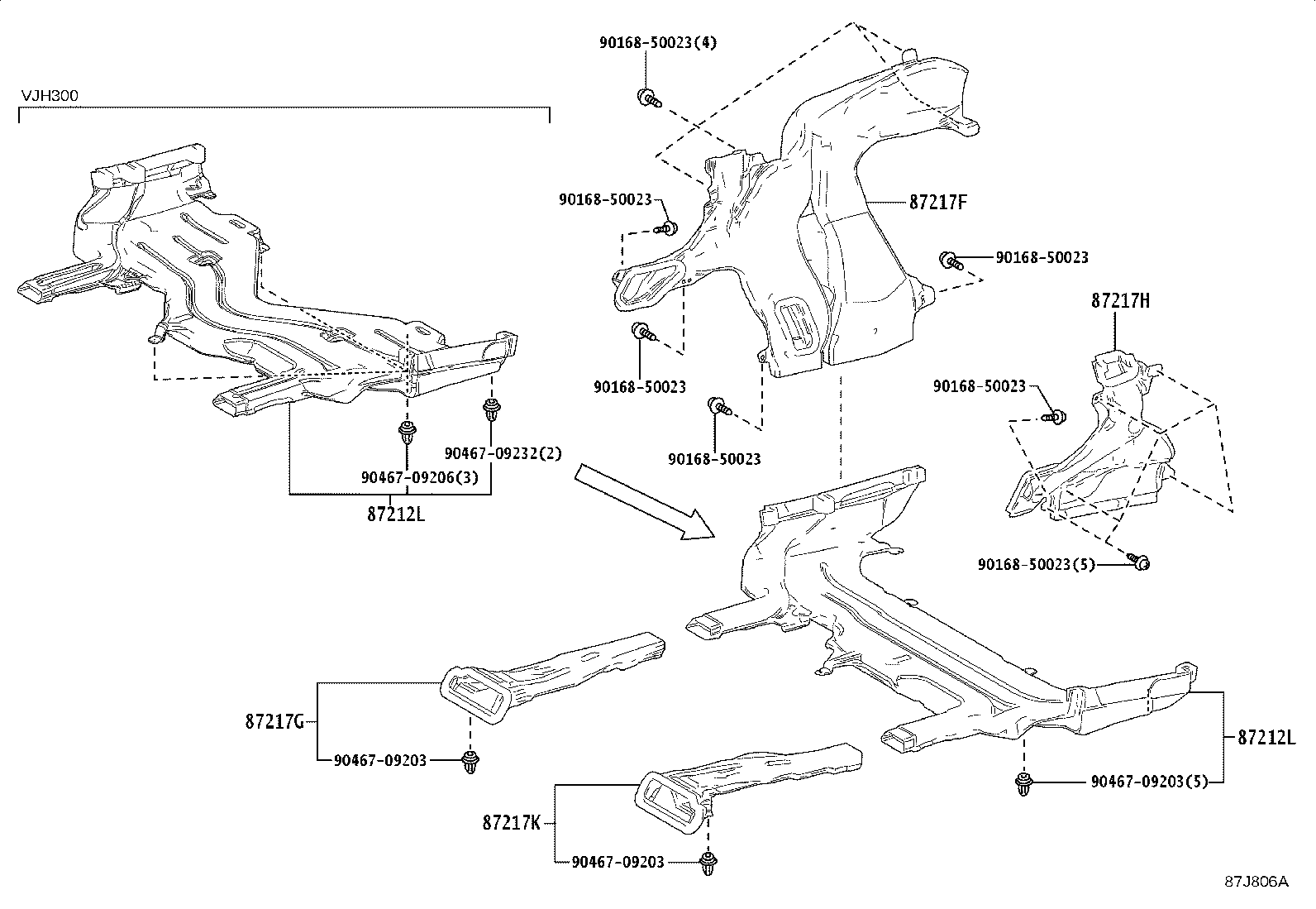 55844-60340 DUCT, HEATER TO REGISTER, NO.2 product image