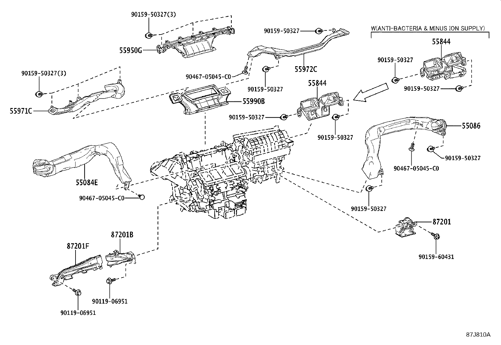 55844-60340 DUCT, HEATER TO REGISTER, NO.2 product image