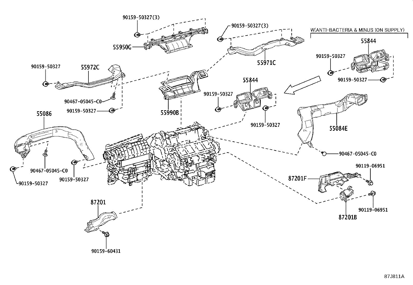 55844-60340 DUCT, HEATER TO REGISTER, NO.2 product image