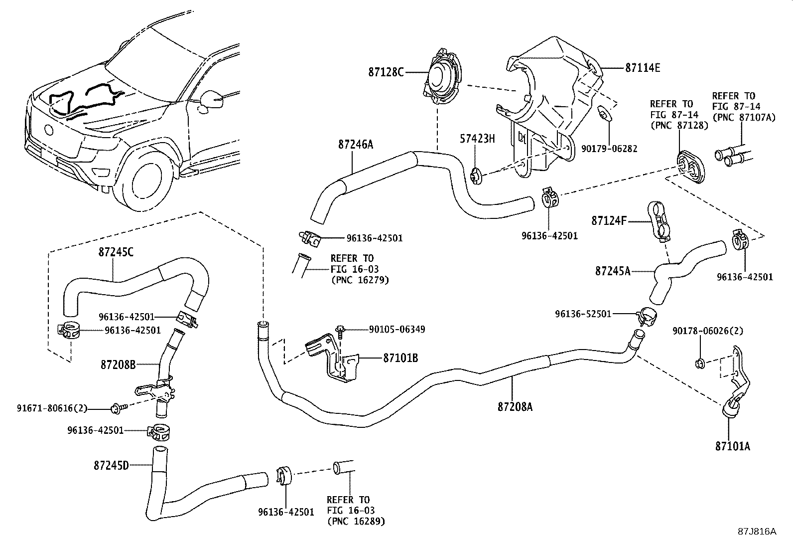 87245-60R60 HOSE, HEATER WATER, OUTLET A product image