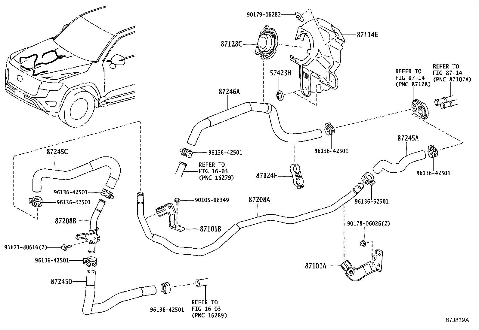 87245-60R60 HOSE, HEATER WATER, OUTLET A product image