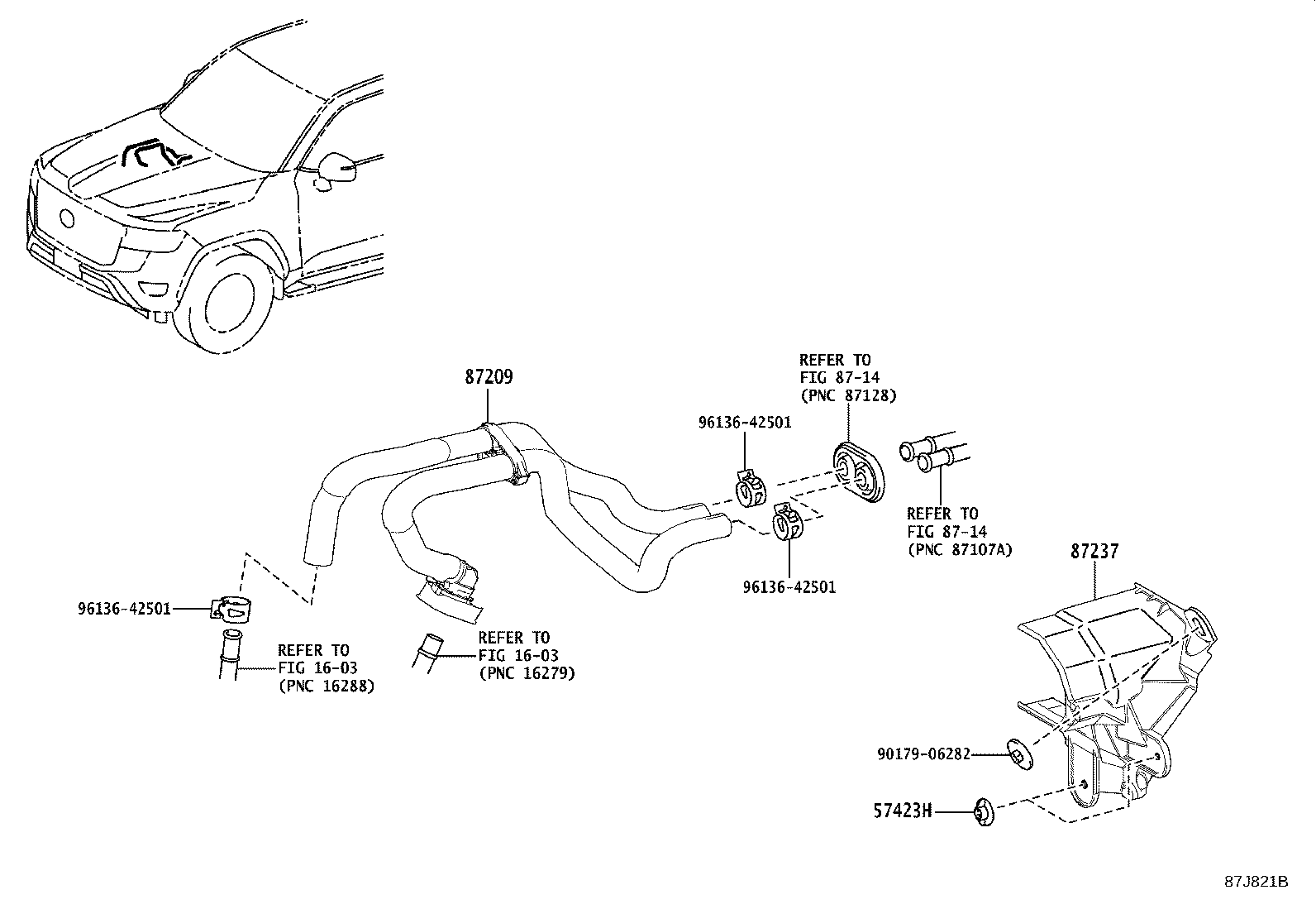 87245-60R60 HOSE, HEATER WATER, OUTLET A product image