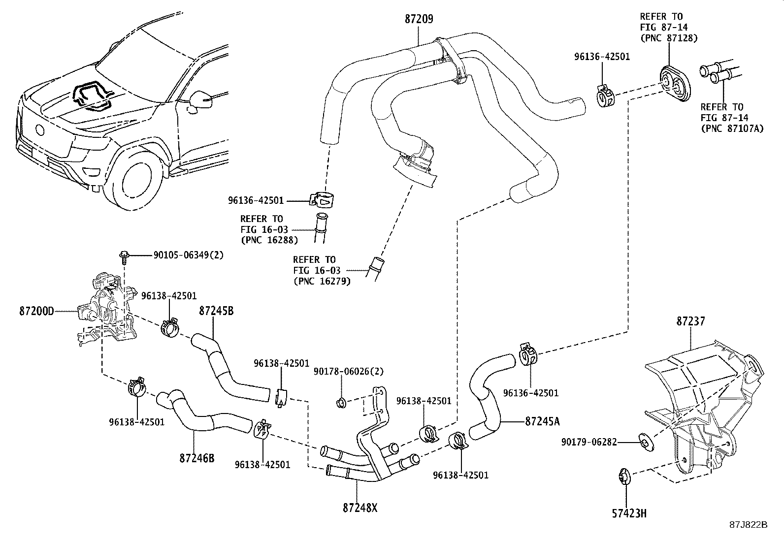 87245-60R60 HOSE, HEATER WATER, OUTLET A product image