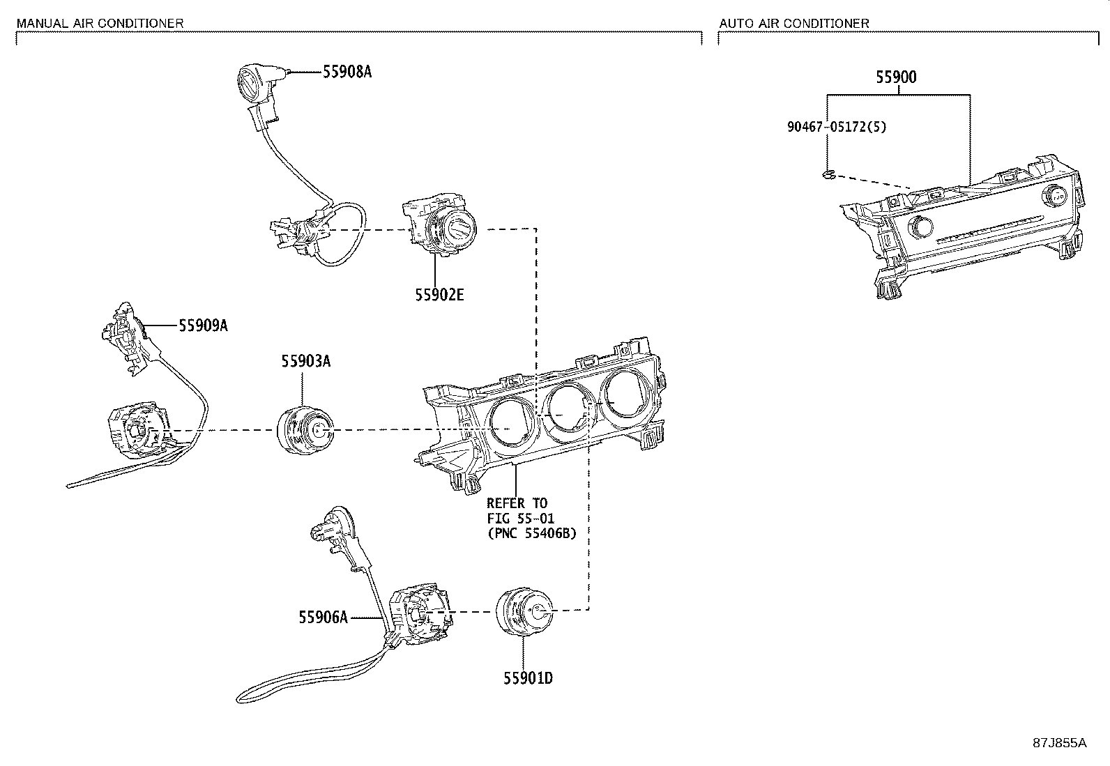 55900-0DP80 CONTROL ASSY, AIR CONDITIONER product image