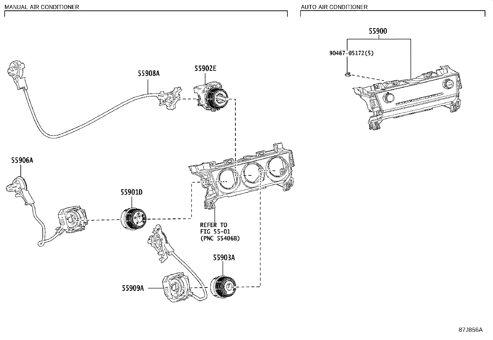 55900-0DP80 CONTROL ASSY, AIR CONDITIONER product image
