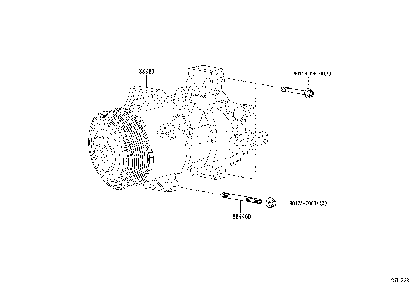 88310-F4040 COMPRESSOR ASSY, W/PULLEY product image