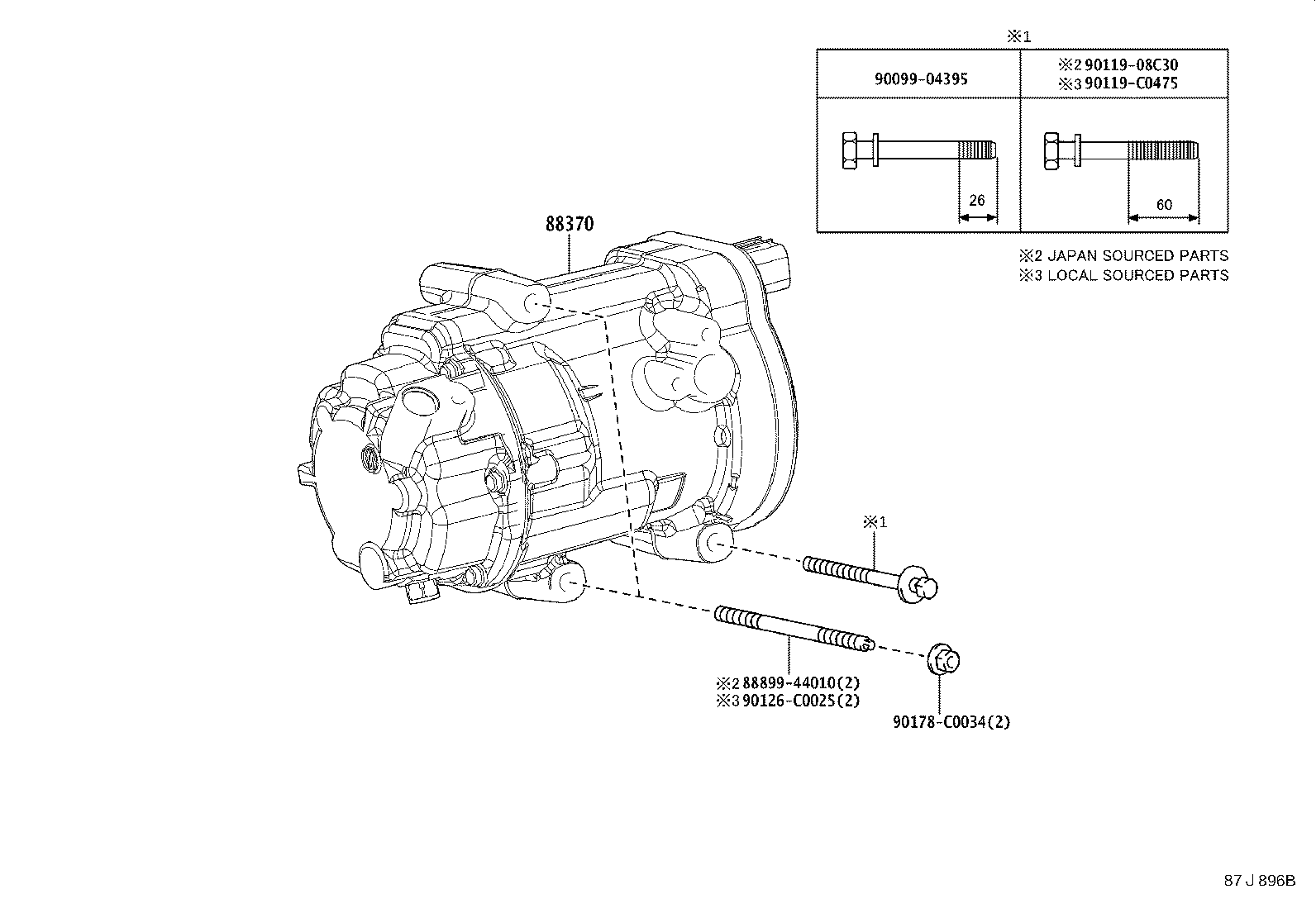 88370-0E010 COMPRESSOR ASSY, W/MOTOR product image