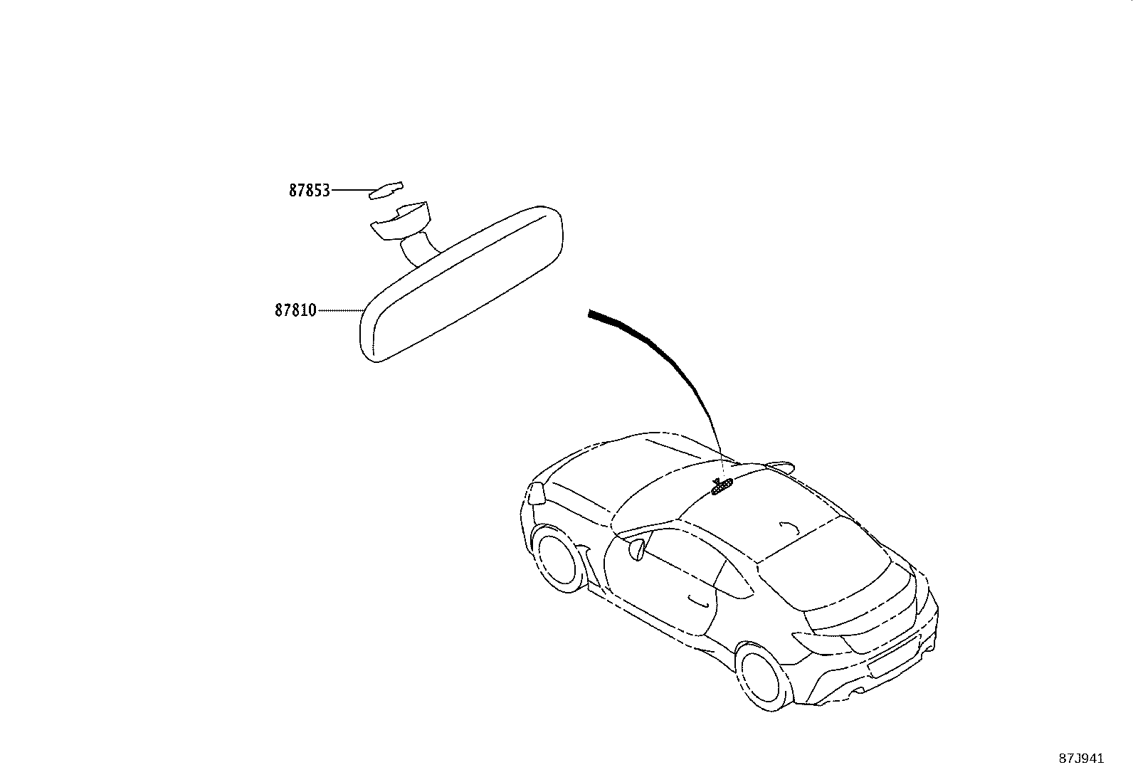 SU003-08573 BASE, INNER REAR VIEW MIRROR product image