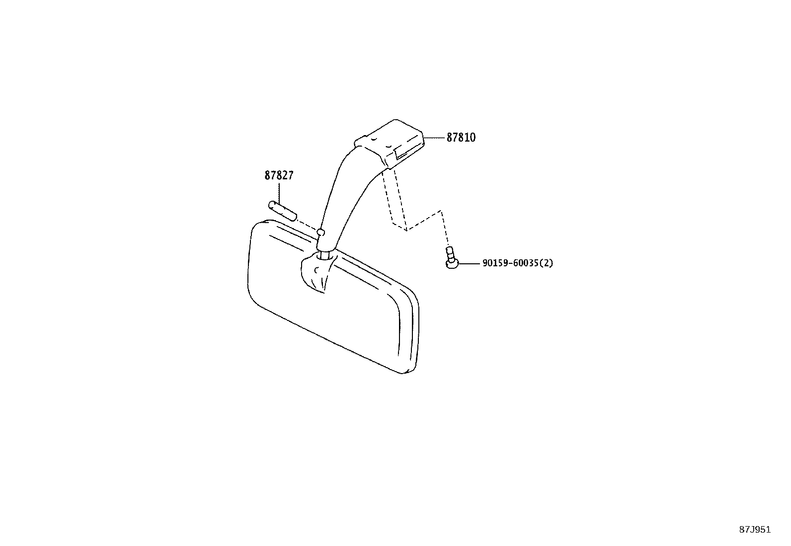 87901-0S020 MIRROR SUB-ASSY, OUTER REAR VIEW, RH product image