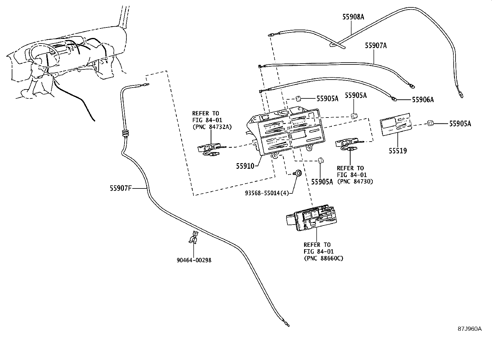55907-36150 CABLE SUB-ASSY, WATER VALVE CONTROL product image
