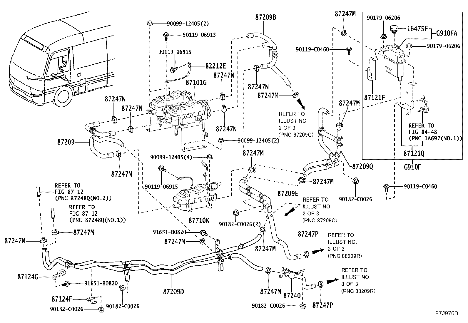 87209-0S090 HOSE SUB-ASSY, WATER, D product image