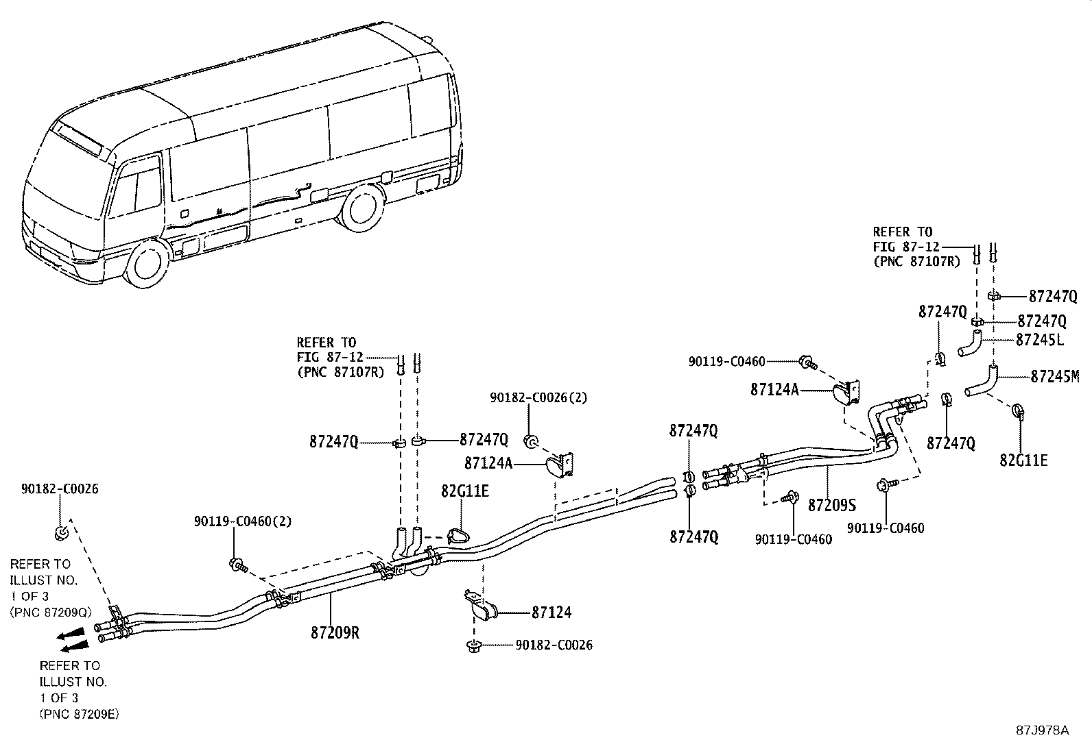 87209-0S090 HOSE SUB-ASSY, WATER, D product image