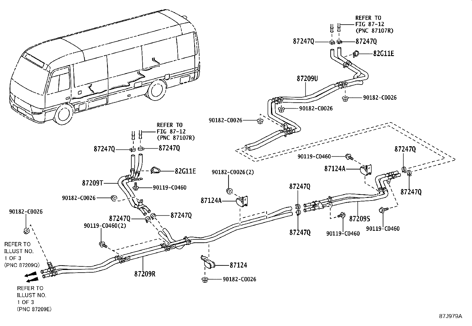 87209-0S090 HOSE SUB-ASSY, WATER, D product image