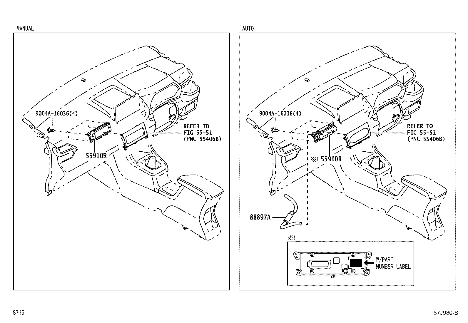 Toyota 55086-BZ320 DUCT SUB-ASSY, HEATER TO REGISTER, CENTER