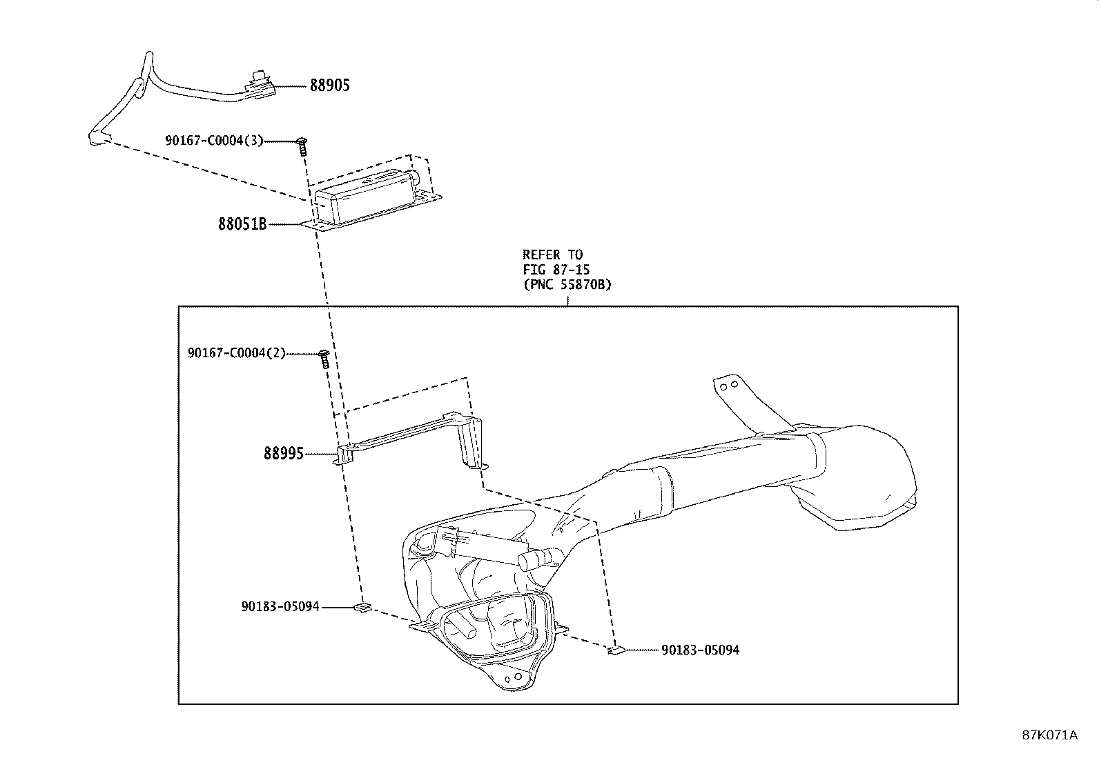 88995-0E020 BRACKET,ION GENERATOR, NO.1 product image