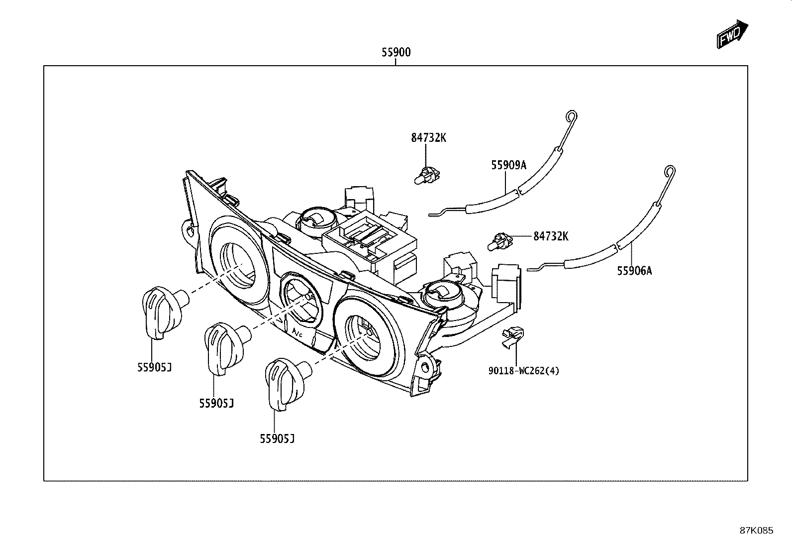 55870-WC005 DUCT SUB-ASSY, HEATER TO REGISTER, NO.2 product image