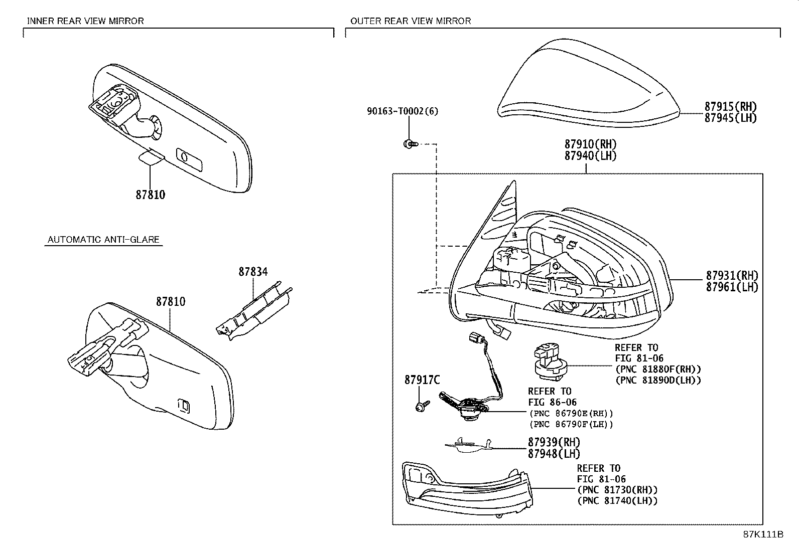 87931-0KM40 OUTER MIRROR, RH product image