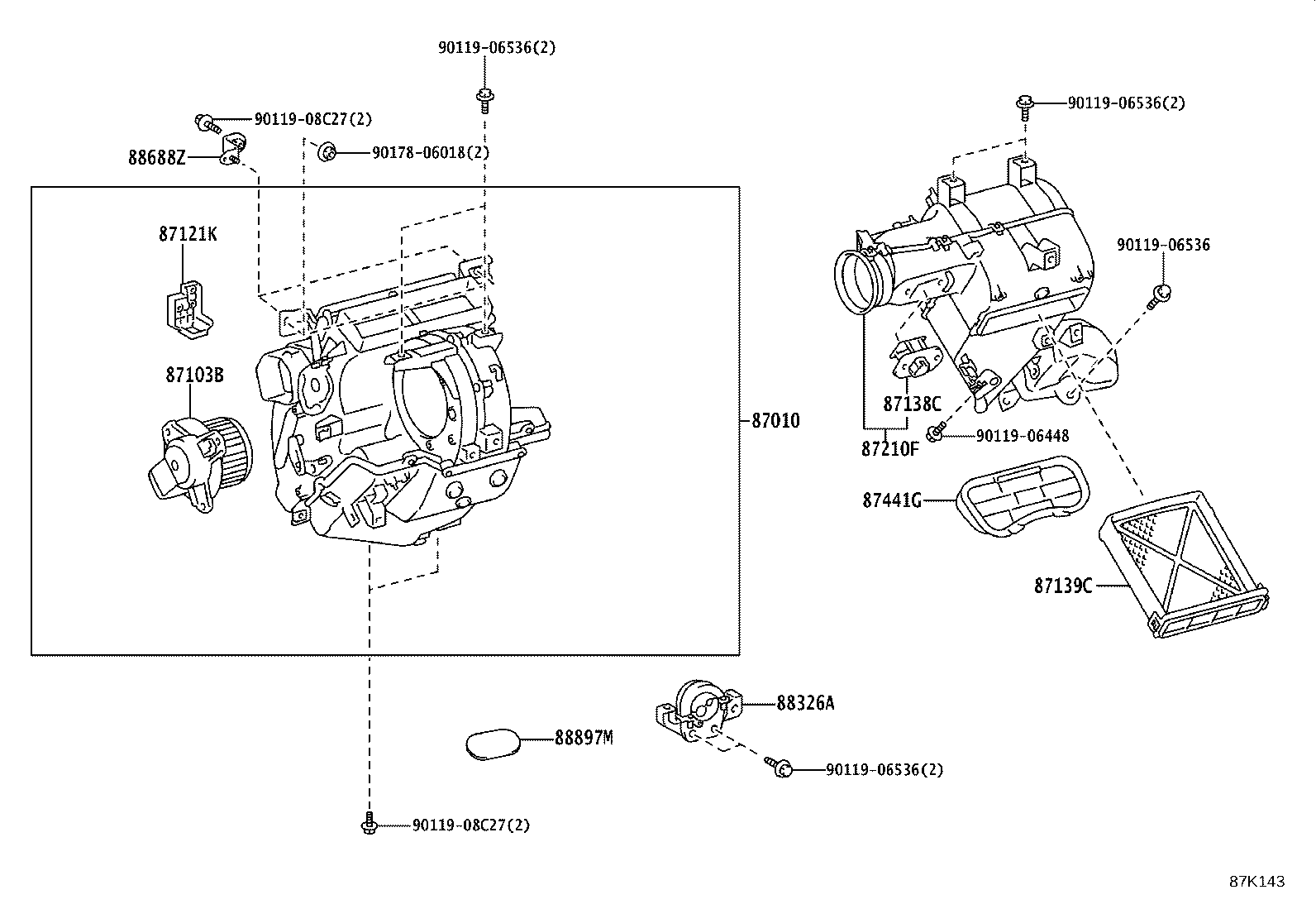 87010-25070 UNIT ASSY, AIR CONDITIONER product image