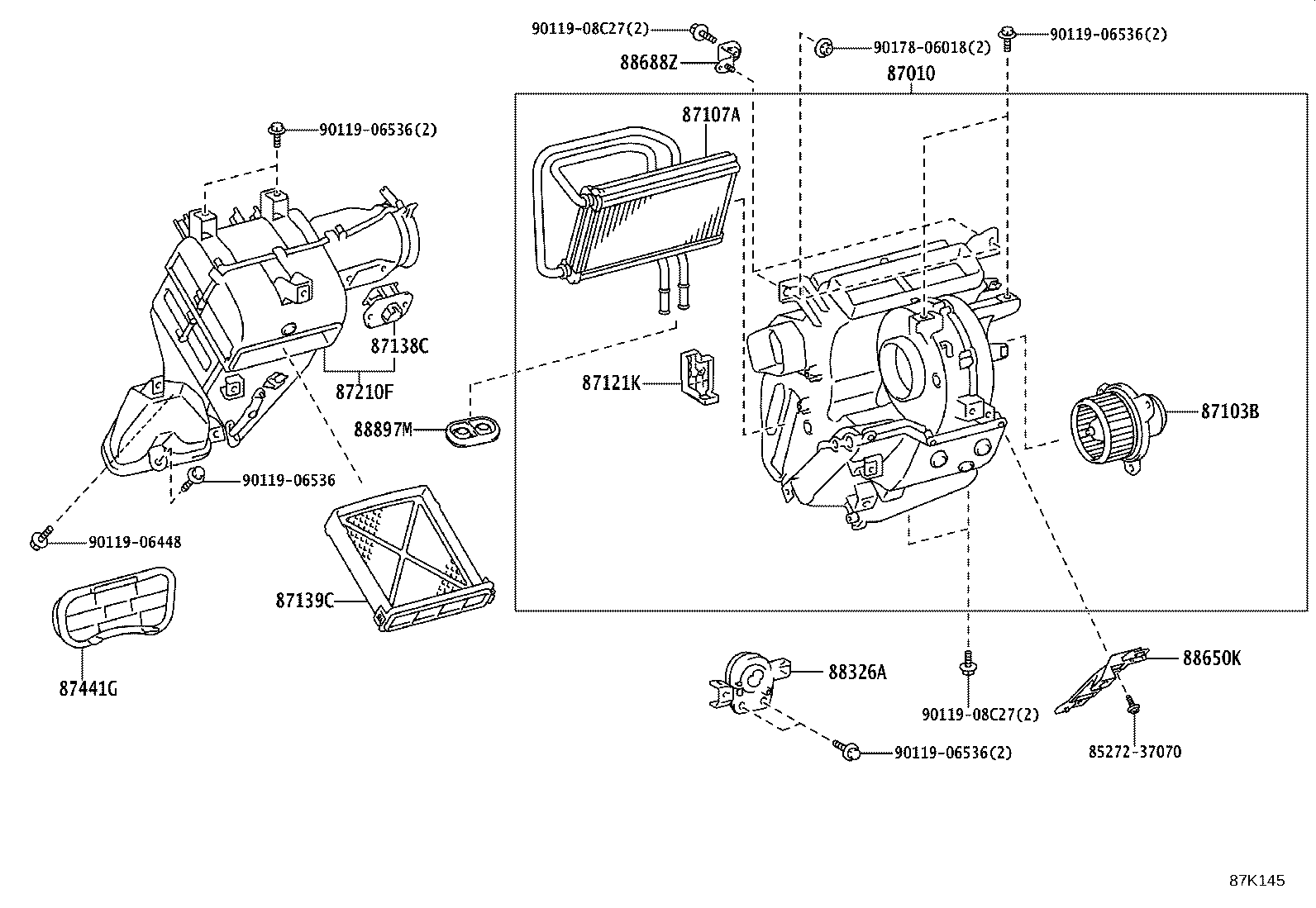 87010-25070 UNIT ASSY, AIR CONDITIONER product image