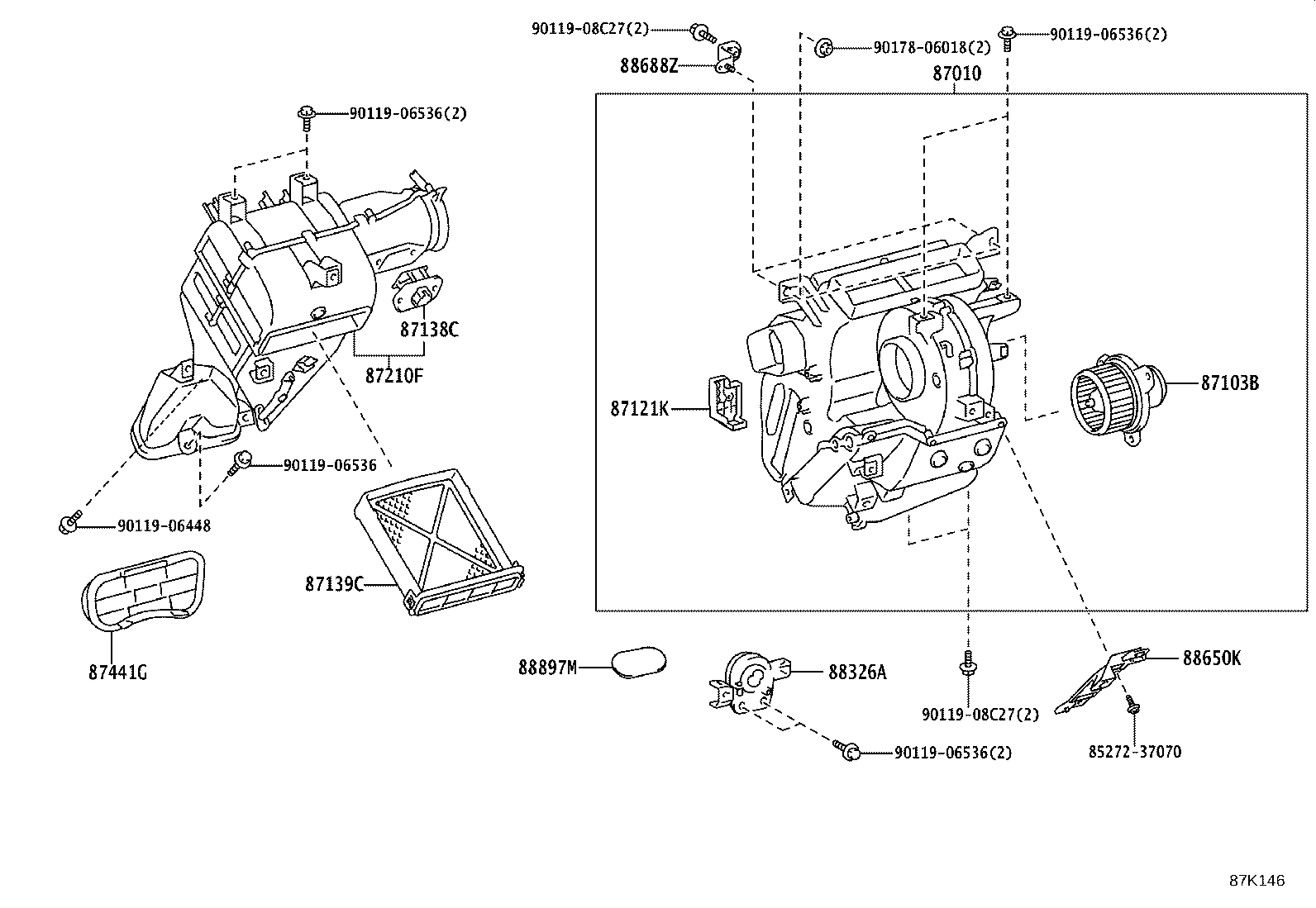 87010-25070 UNIT ASSY, AIR CONDITIONER product image
