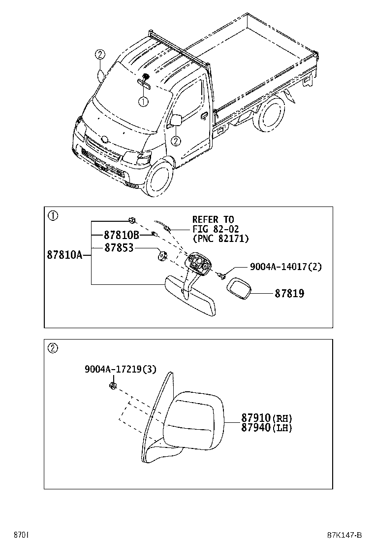 87931-BZ021 OUTER MIRROR, RH product image