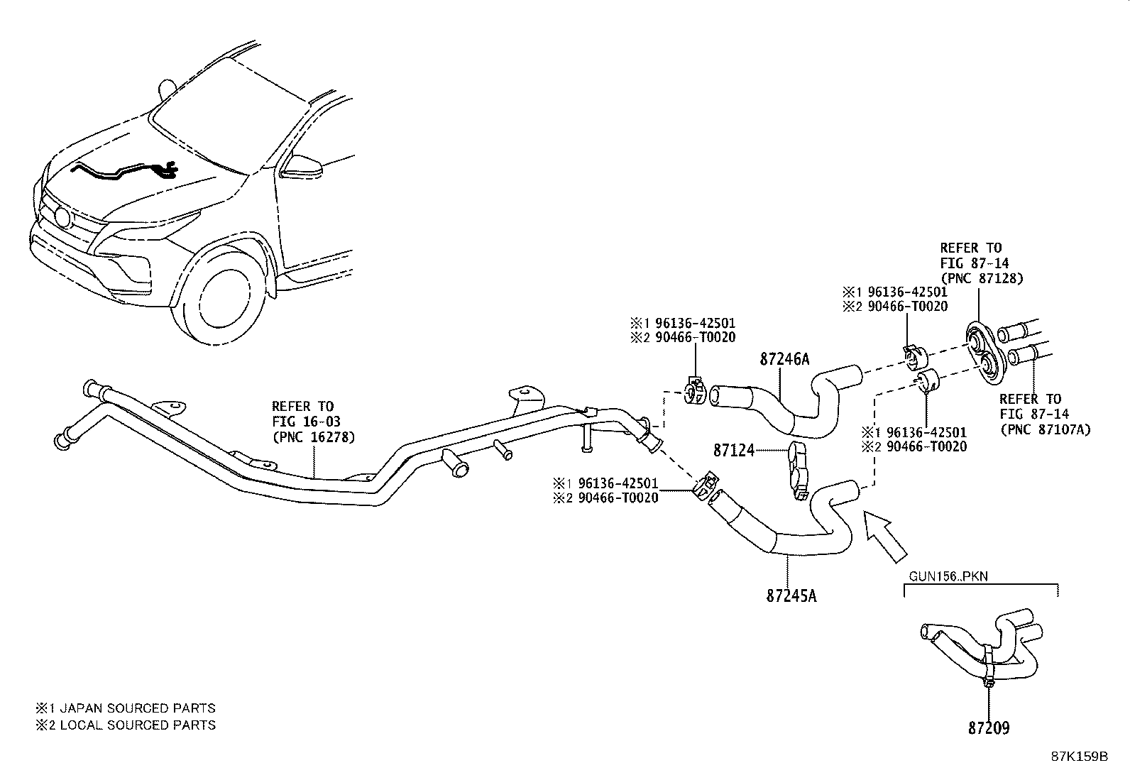 87245-71020 HOSE, HEATER WATER, OUTLET A product image