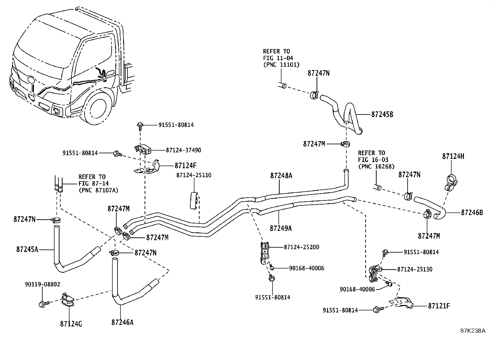 87248-25530 PIPE, HEATER WATER OUTLET, A product image
