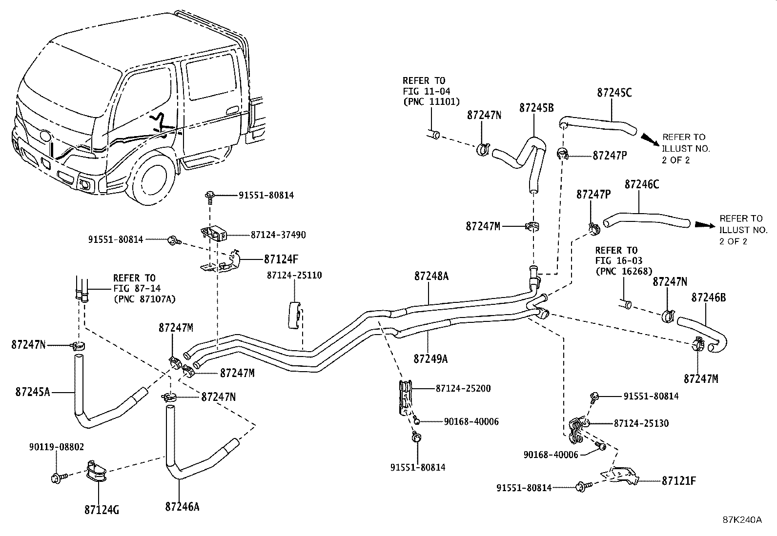 87248-25530 PIPE, HEATER WATER OUTLET, A product image