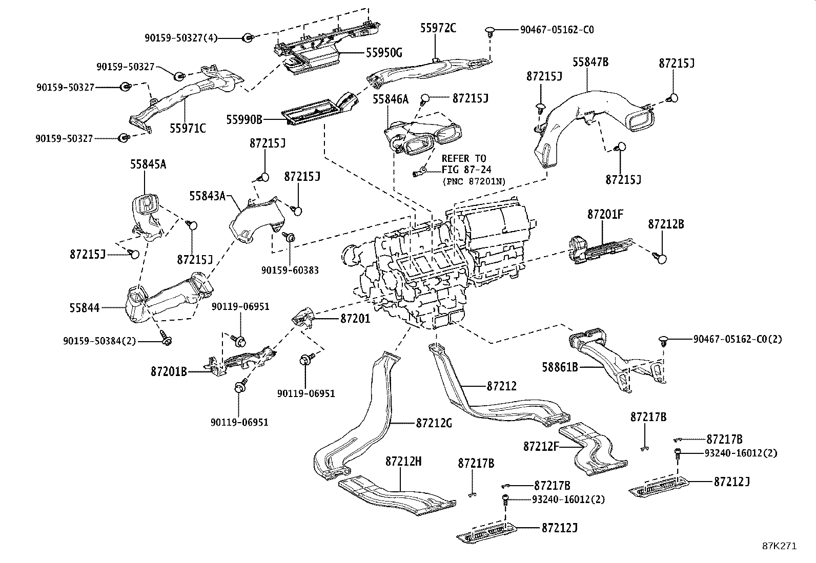 55846-62050 DUCT, HEATER TO REGISTER, NO.4 product image