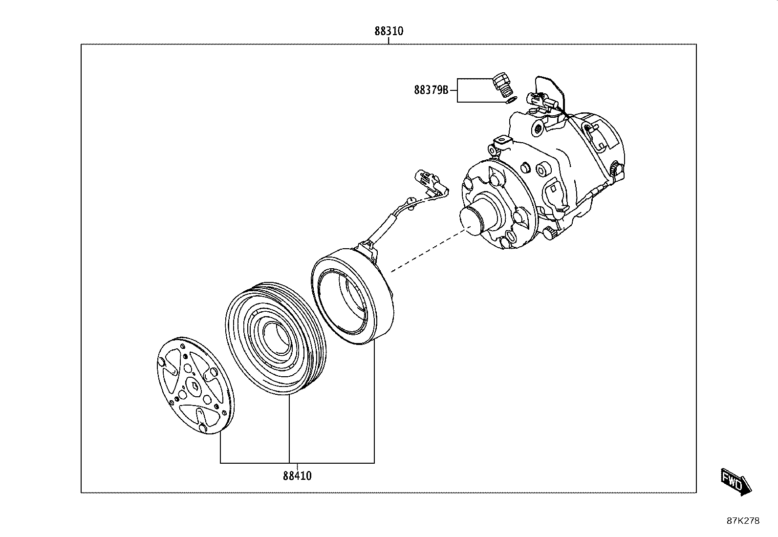 88310-WC019 COMPRESSOR ASSY, W/PULLEY product image
