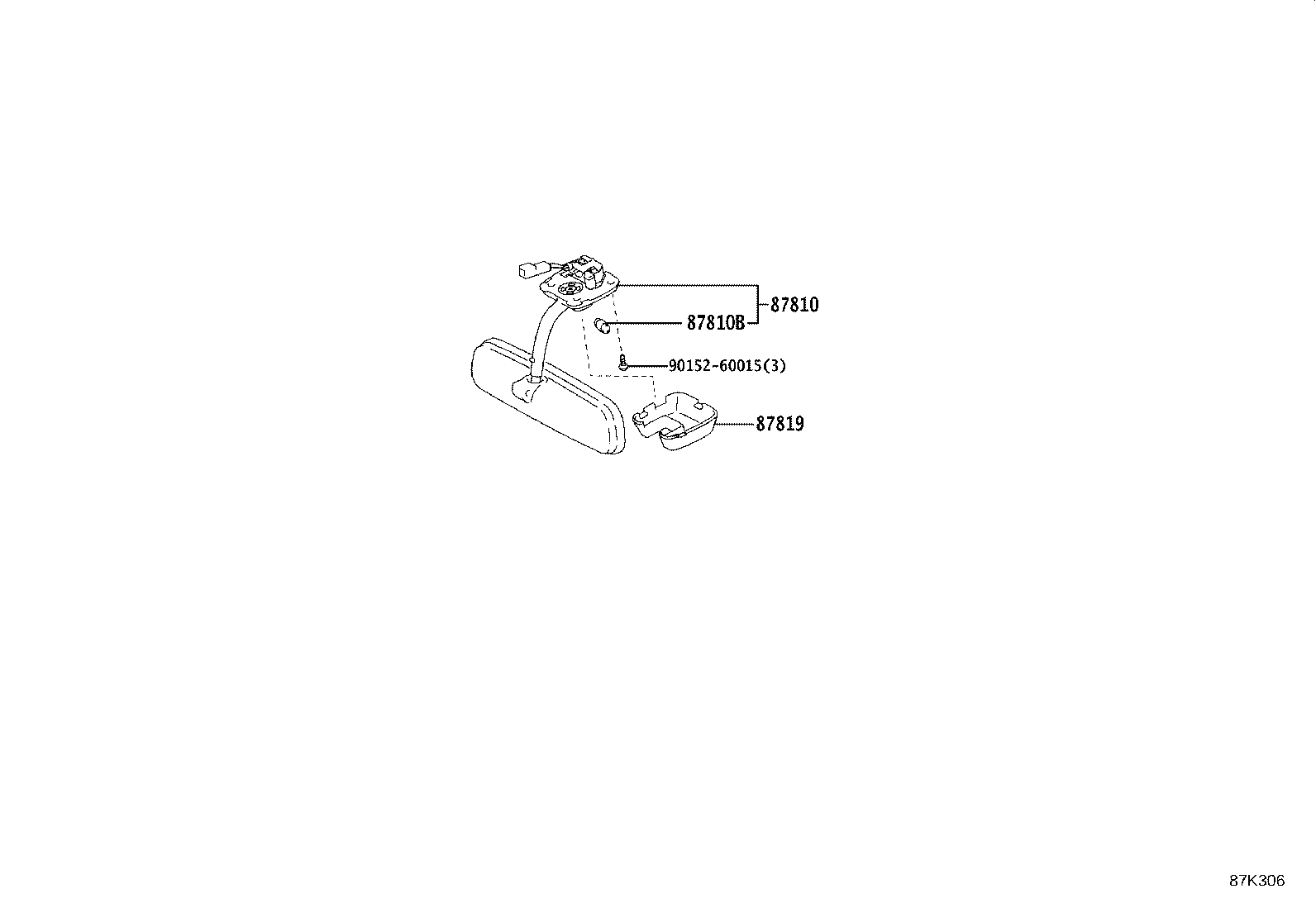 87922-0W170 ARM, OUTER REAR VIEW MIRROR, LH product image