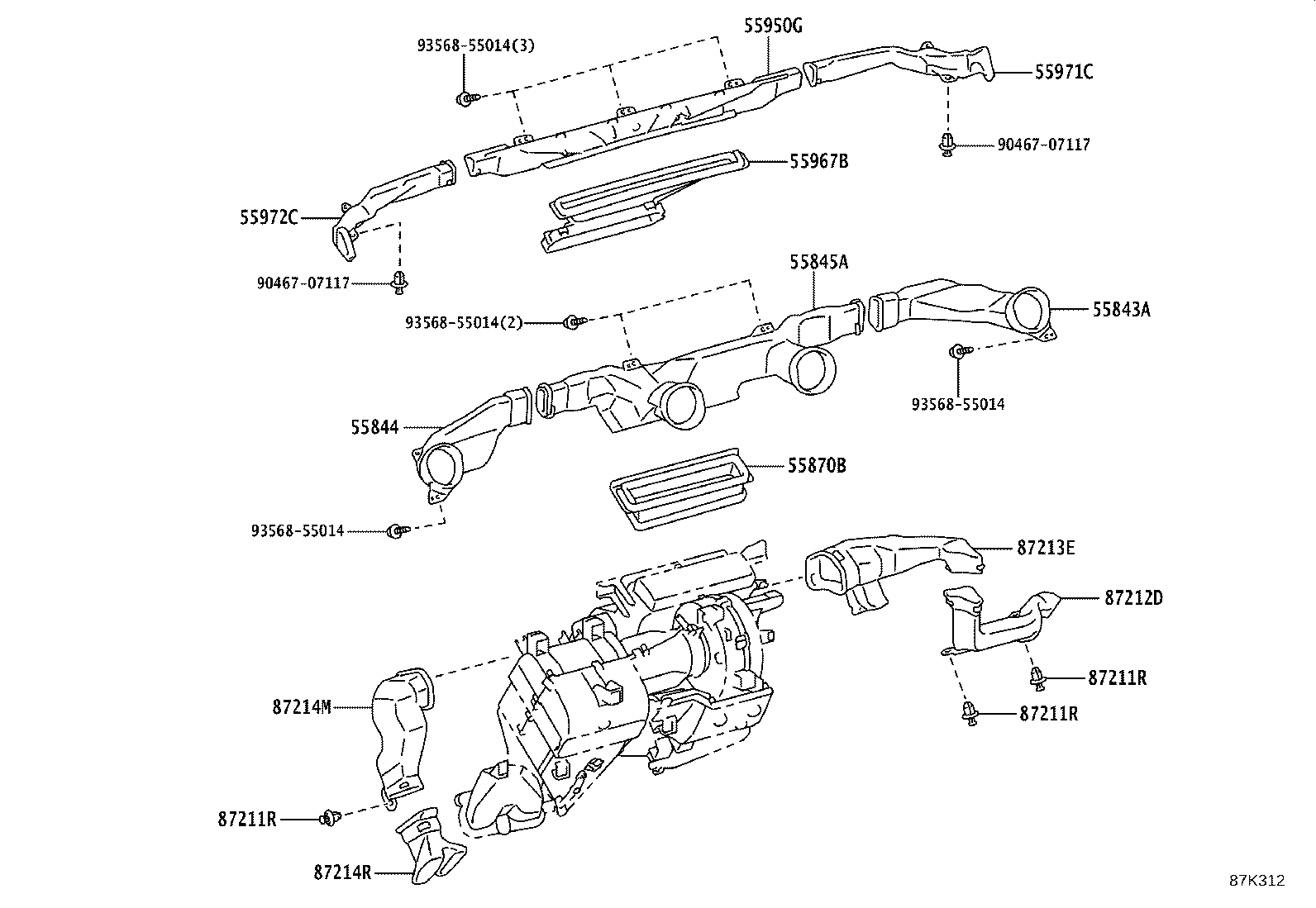 55845-37081 DUCT, HEATER TO REGISTER, NO.3 product image