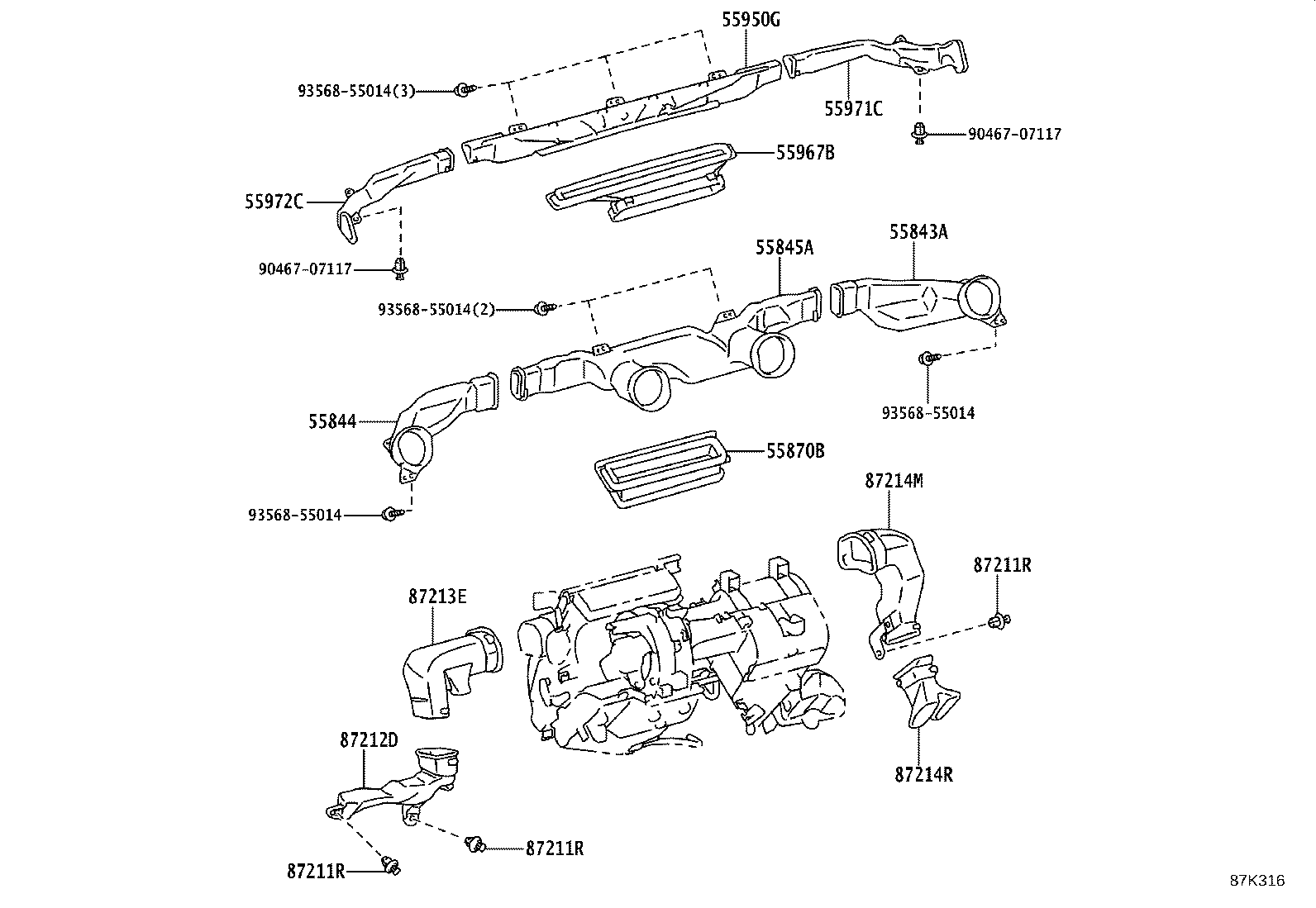 55845-37081 DUCT, HEATER TO REGISTER, NO.3 product image