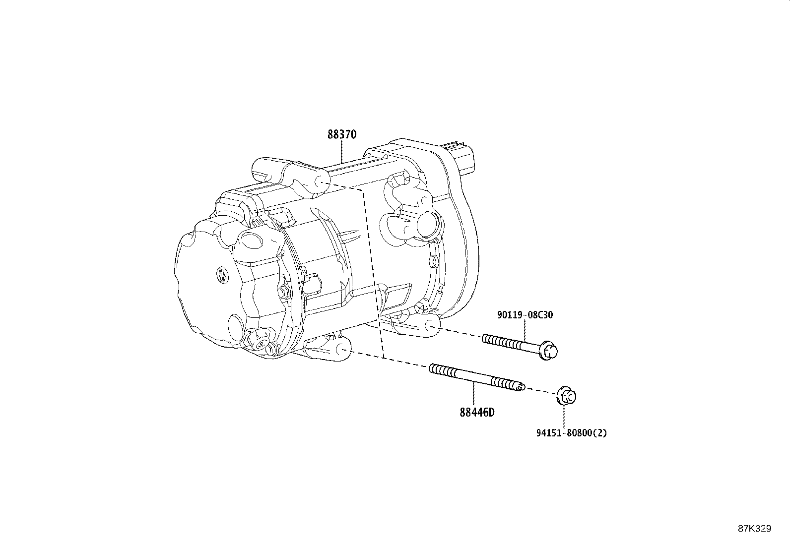 88310-78040 COMPRESSOR ASSY, W/PULLEY product image