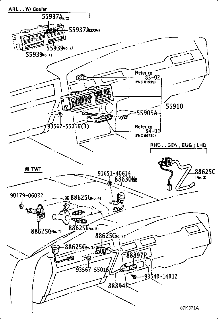 55900-14360 CONTROL ASSY, HEATER OR BOOST VENTILATOR product image