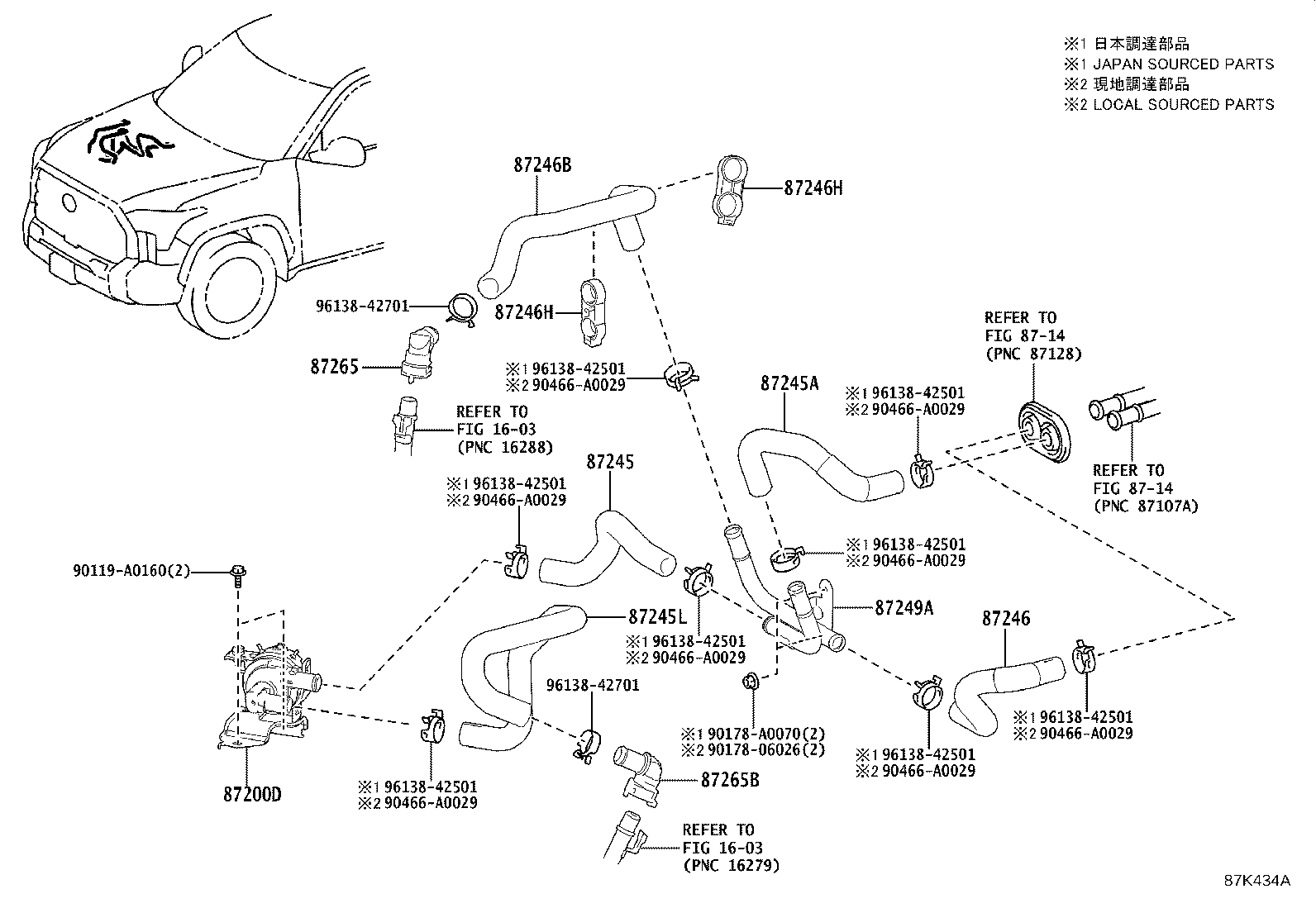 Toyota 87245-0C580 HOSE, HEATER WATER, INLET E