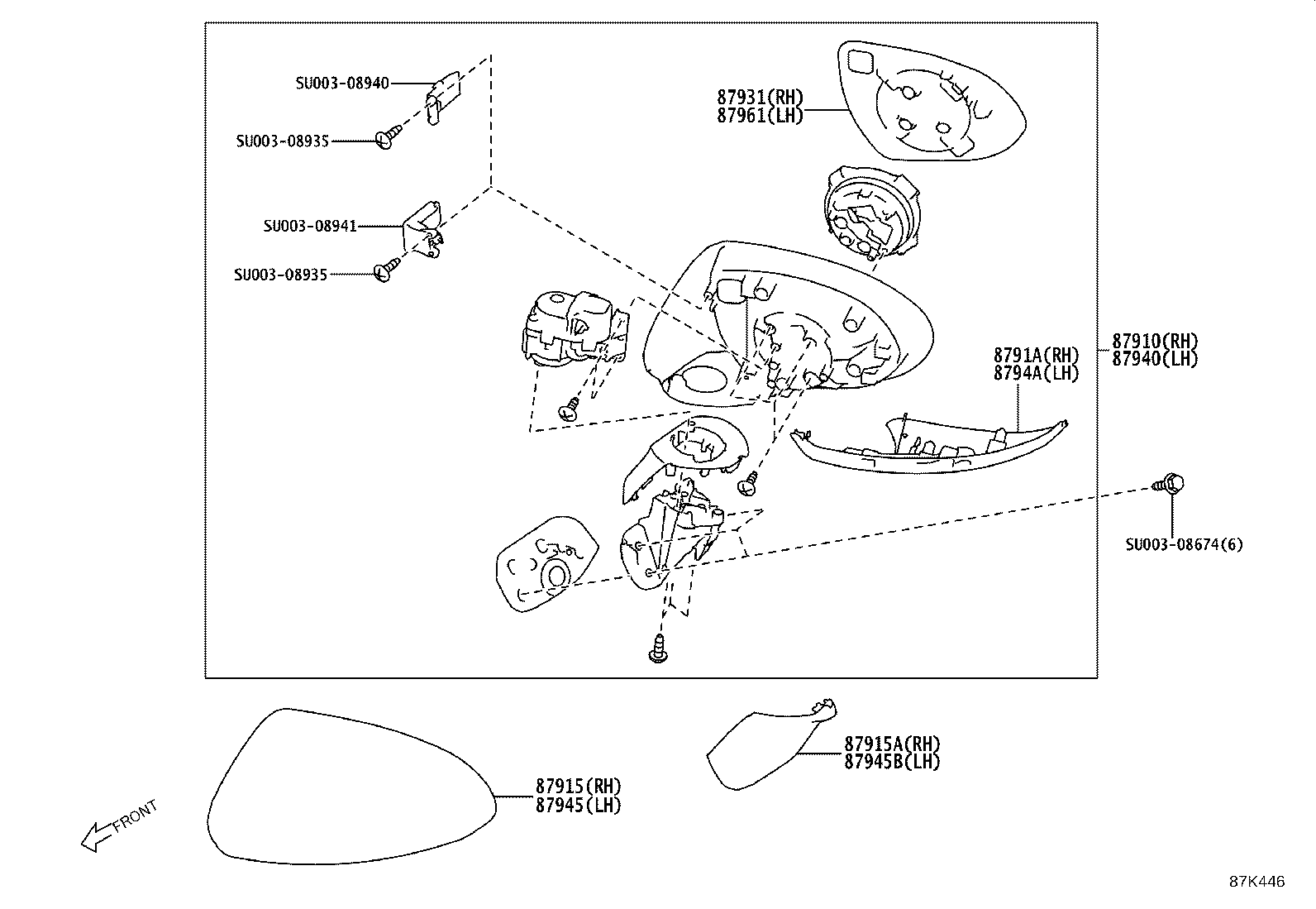 SU003-09569 OUTER MIRROR, RH product image