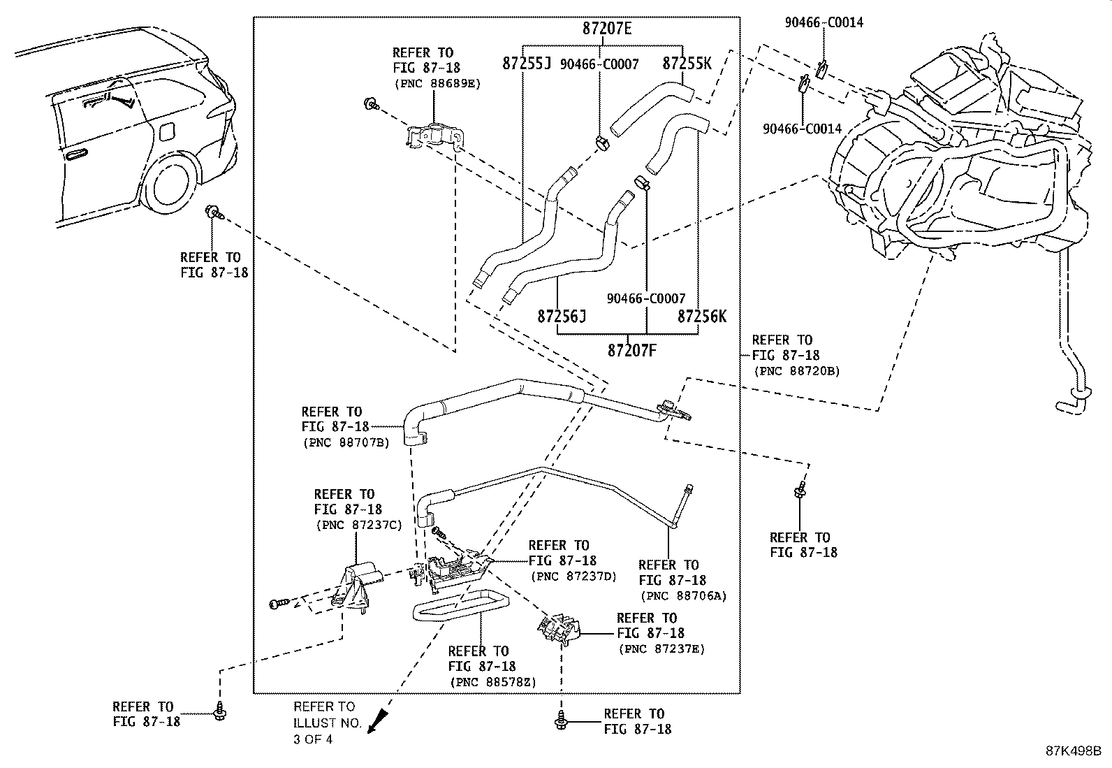 87245-08650 HOSE, REAR HEATER WATER OUTLET, B product image