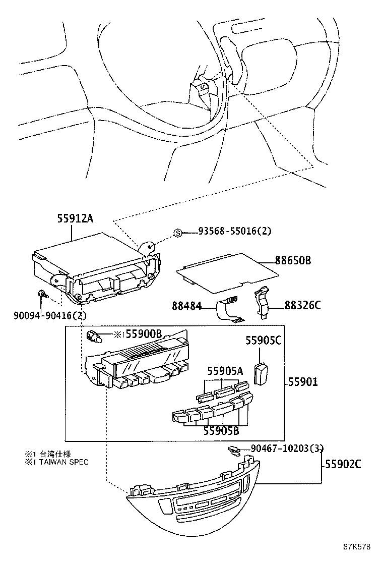 55902-28240 PANEL SUB-ASSY, AIR CONDITIONER product image